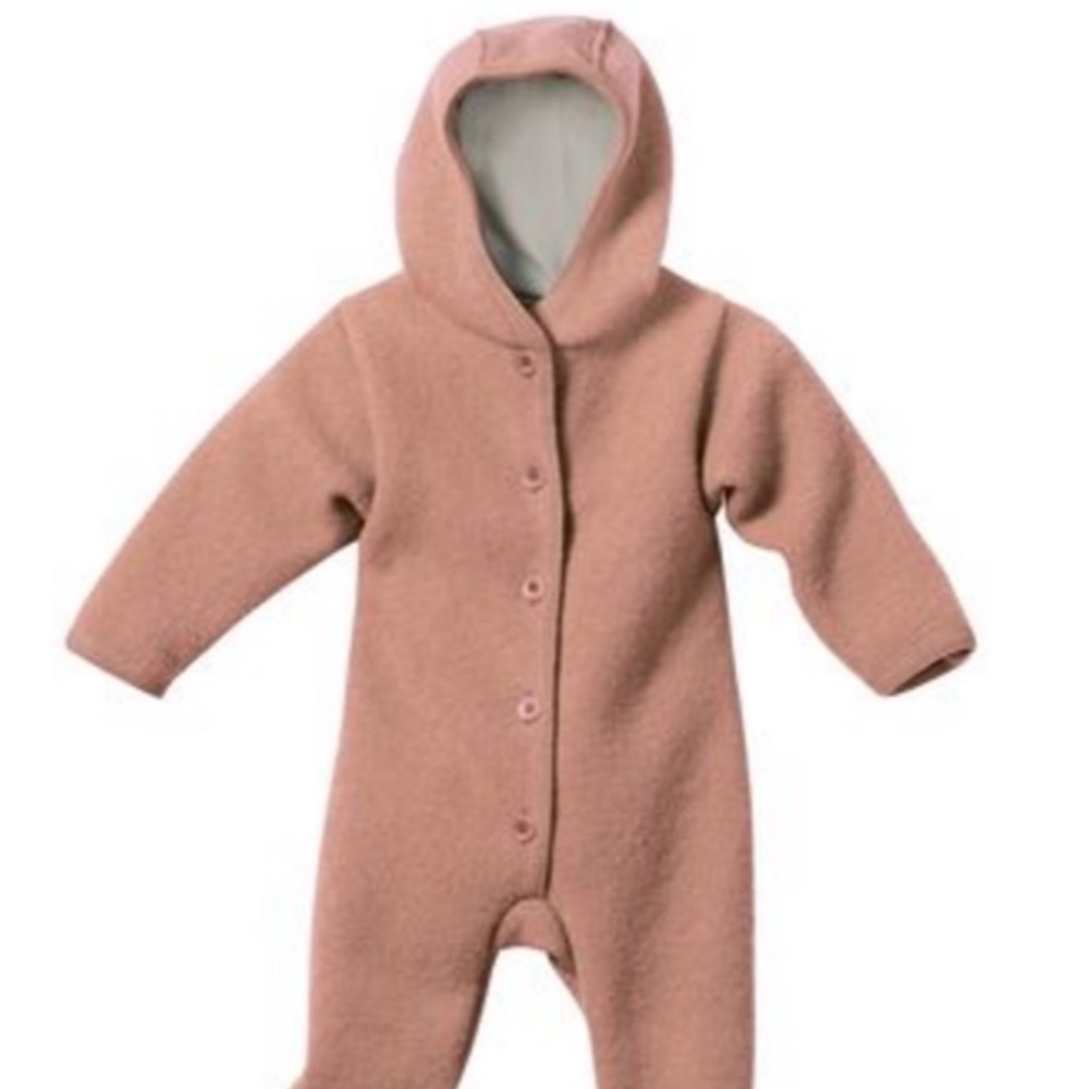 Disana organic boiled wool bunting, Rose, 6-12 months